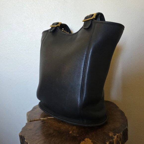 Vintage COACH LEGACY LARGE SHOPPER Black Leather Shoulder Bag Purse 9090 USA - Picture 11 of 16